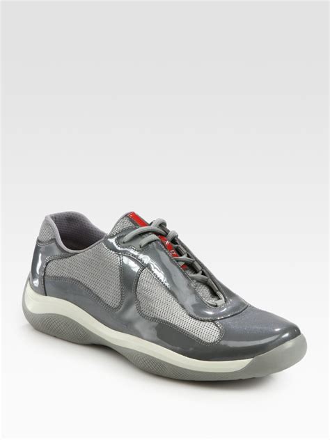 mens prada trainers grey